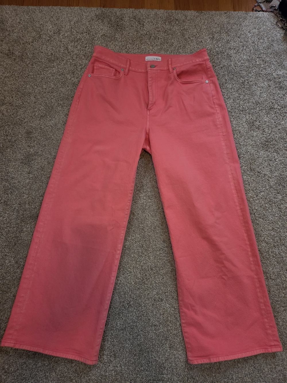 LOFT Coral Wide-Leg Jeans